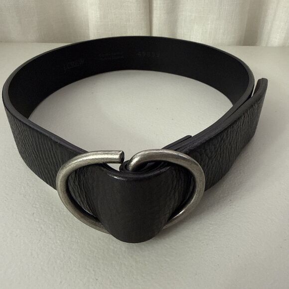 J. Crew Black Leather Slip Belt Women’s Size Small Made in England Vintage - Picture 2 of 13